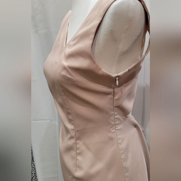 Asymmetrical nude dress Sz 8 - Picture 3 of 6